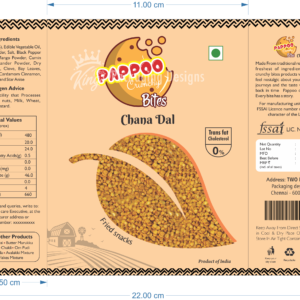 Chana dal , Flexo Wrapper designs, Artwork, Pappoo Bites, packaging artwork designs