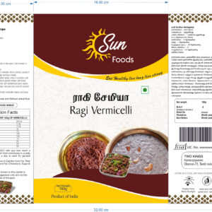 Ragi vermicelli, Artwork, flexo wrapper, Sun foods, Vermicelli,packaging artwork designs