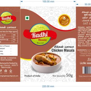 chicken masala, Artwork, Two kings packaging design, Radhi chicken masala